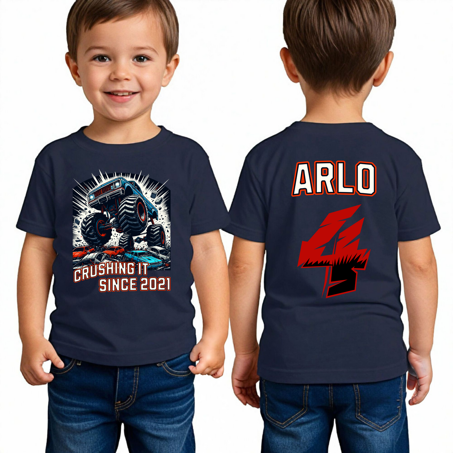 Personalized Monster Truck Name Shirt For Birthday