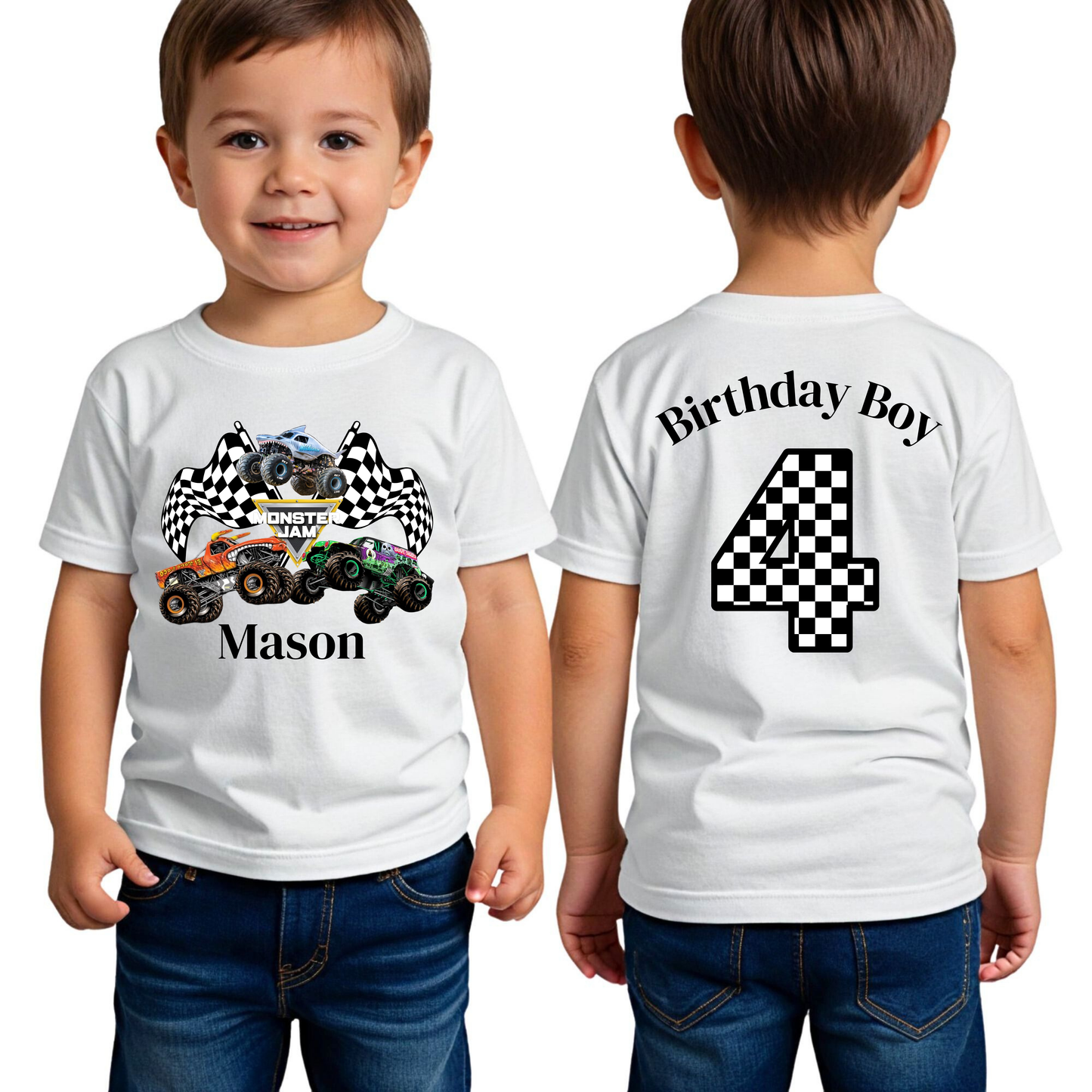 Personalized Monster Truck Name Shirt For Birthday