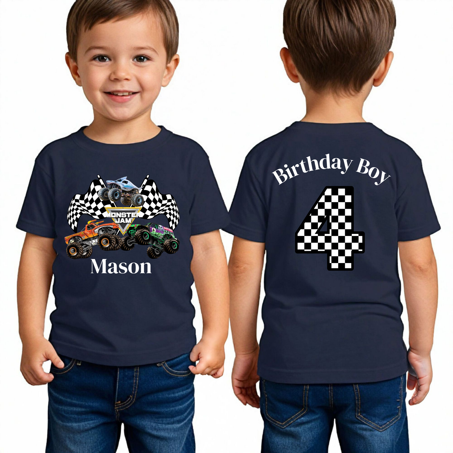 Personalized Monster Truck Name Shirt For Birthday