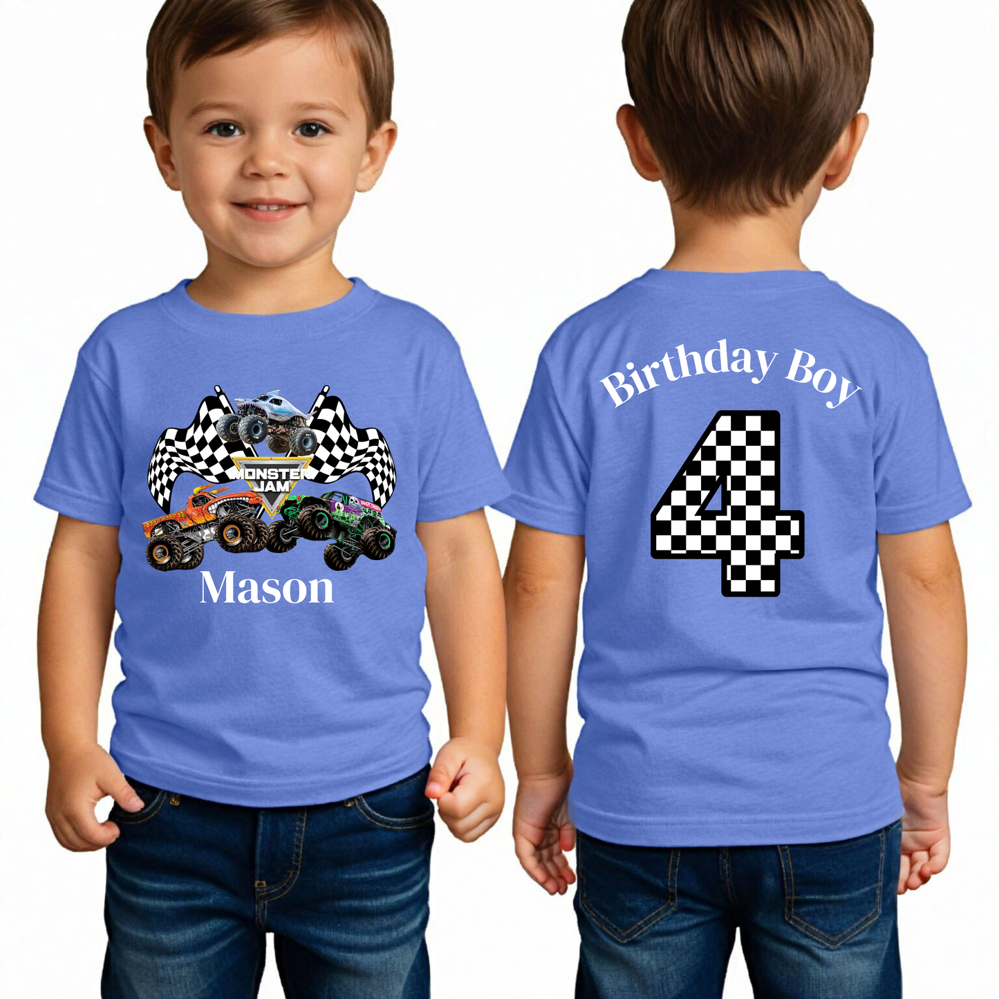 Personalized Monster Truck Name Shirt For Birthday