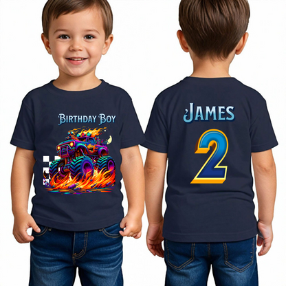 Personalized Monster Truck Name Shirt For Birthday