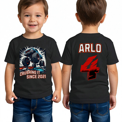 Personalized Monster Truck Name Shirt For Birthday