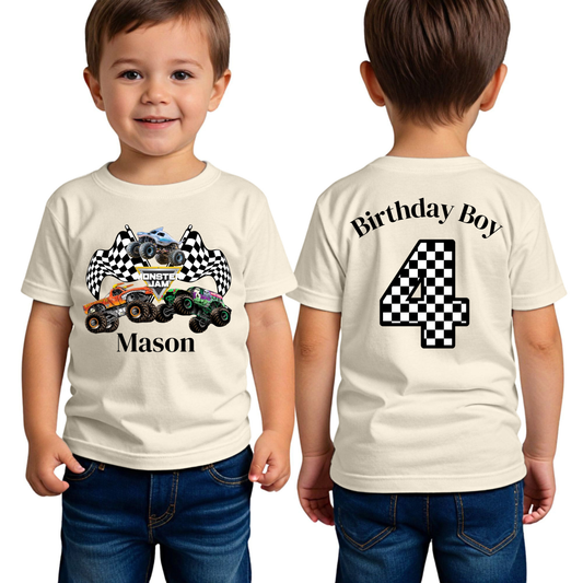 Personalized Monster Truck Name Shirt For Birthday