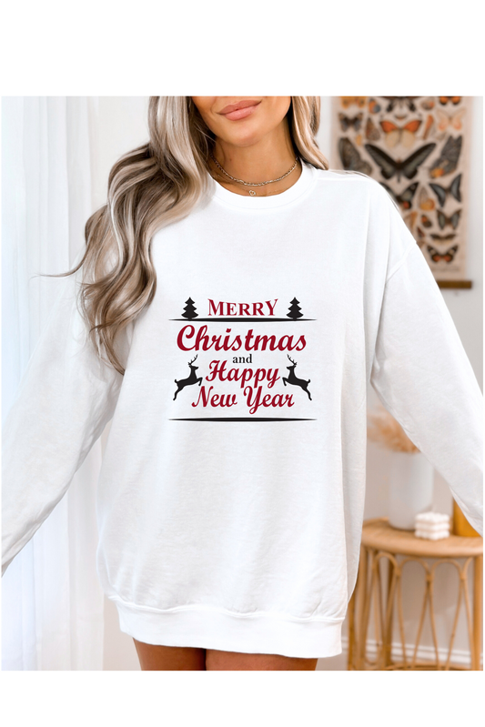 Merry Christmas and Happy New Year Printed Sweater